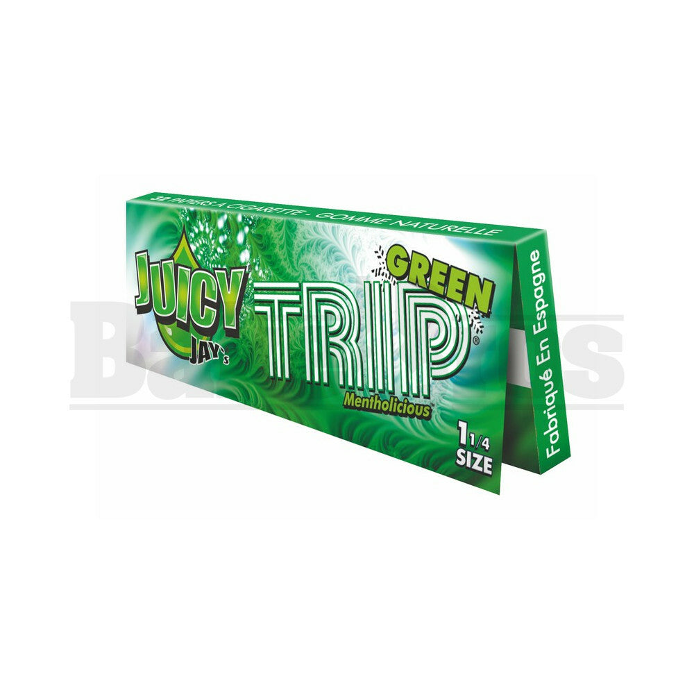 JUICY JAY'S FLAVORED PAPERS 32 LEAVES 1 1/4 GREEN TRIP Pack of 24