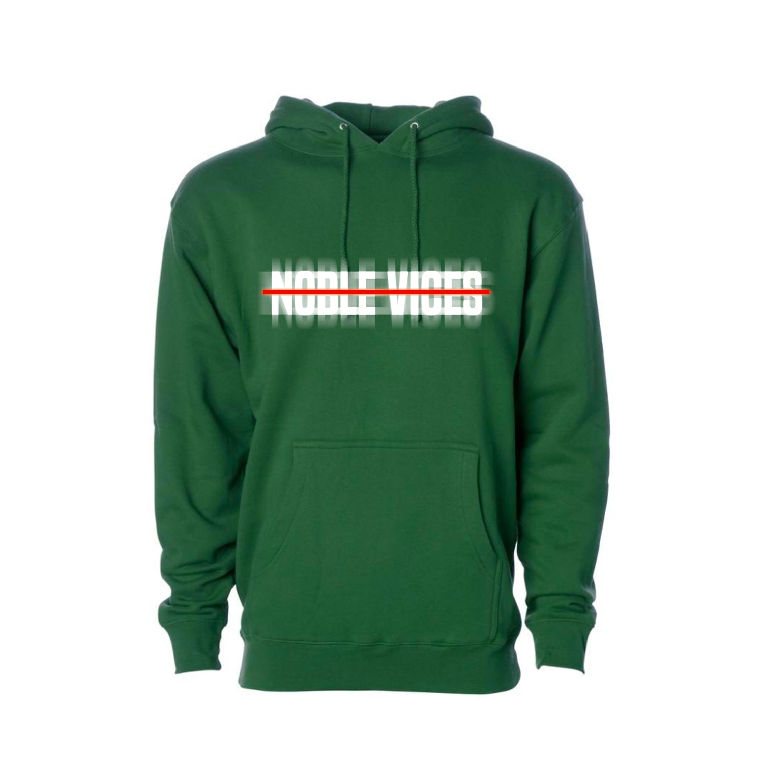 Noble Vices Hoodie Hunter Green Blurry Logo