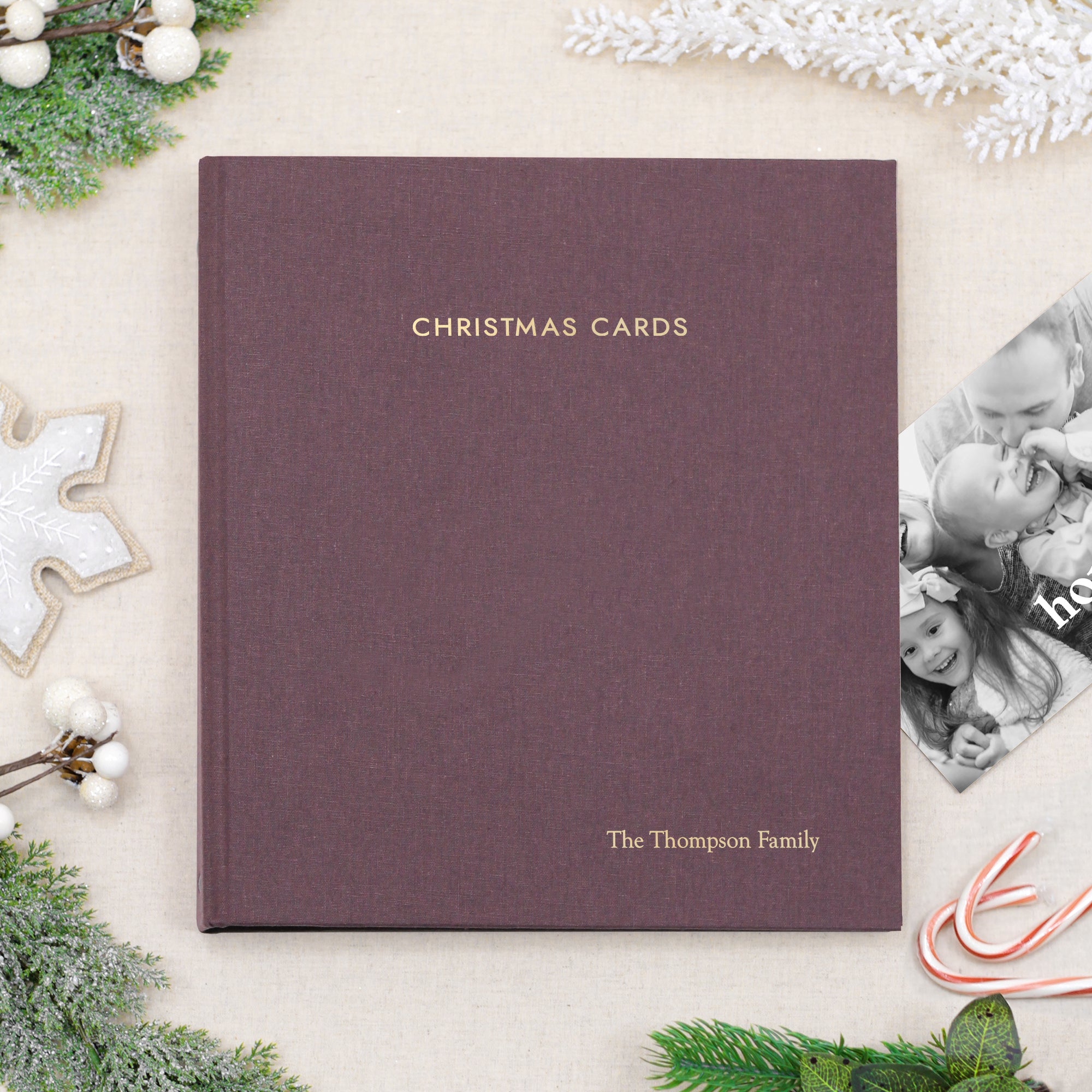 Christmas Card Album | Cover: Purple Linen | Available Personalized