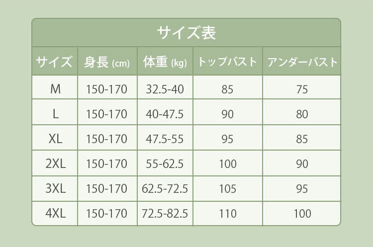 ヴェーミアジュニア ブラ サイズ表