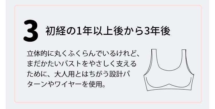 VEIMIAジュニア ブラ 初経の1年以上後から3年後