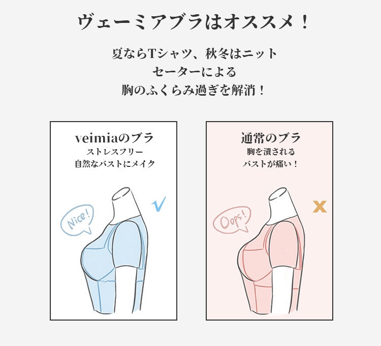 ブラジャー 小さく見せる 自然なバストをメイク VEIMIA