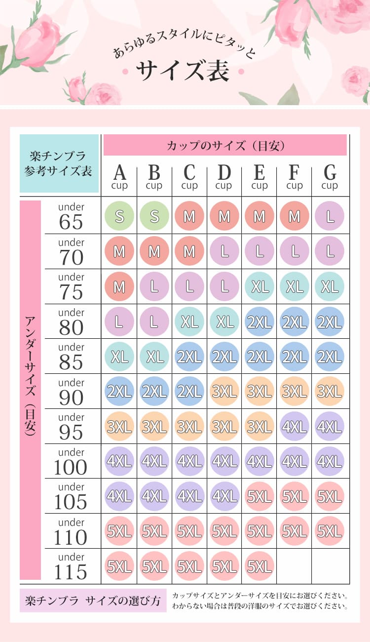 レースブラ サイズ表