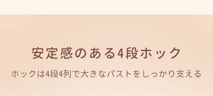 小さく見せるブラ 安定したホック