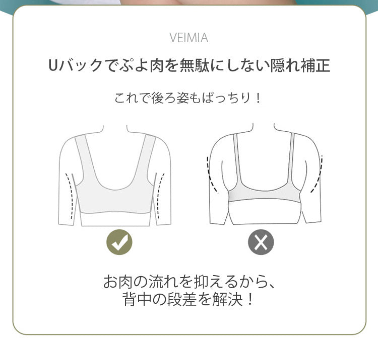 veimia大きいサイズブラ 背中きれい