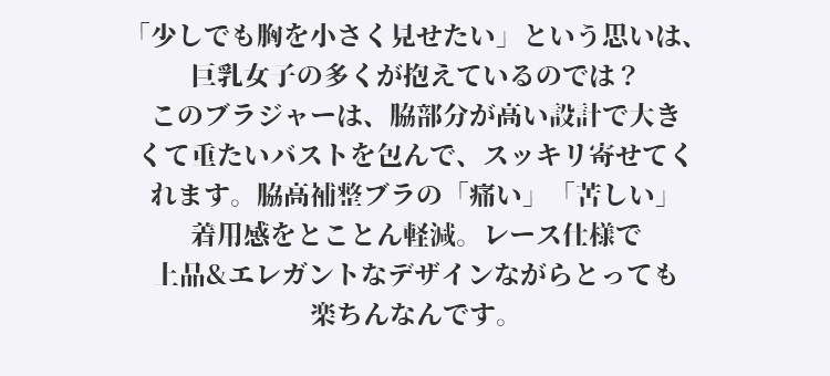 ヴェーミア小さく見えるブラ 胸を小さく見せたい