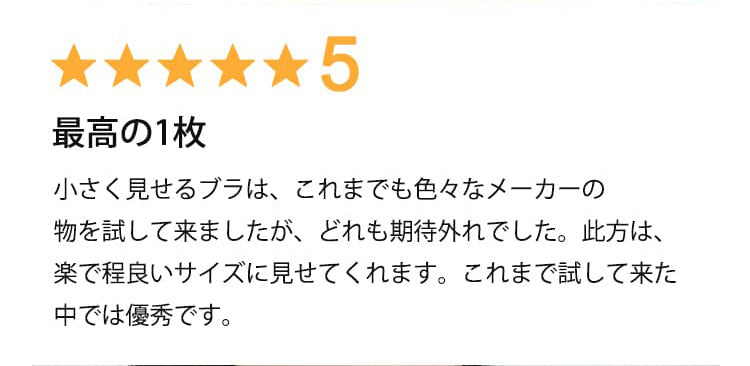 小さく見せるブラ 優秀