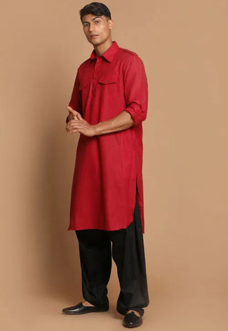 Ajay Arvindbhai Khatri Men's Pure Cotton Regular Pathani Suit Set BLAC –  AjayArvindbhaiKhatri