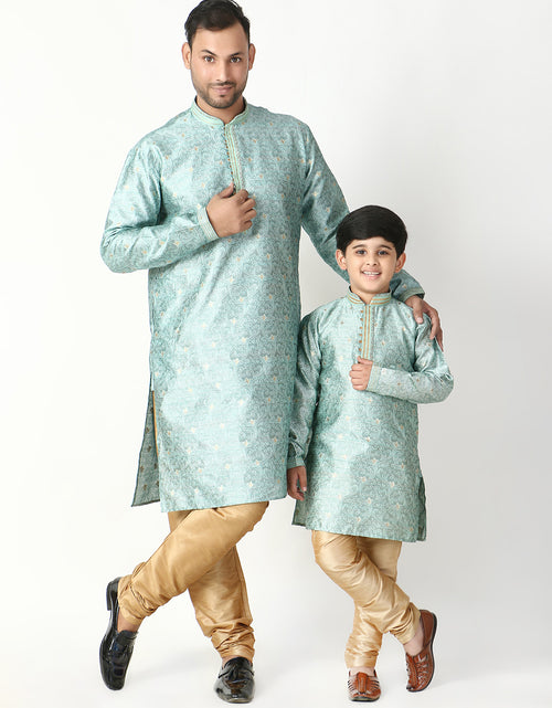 Pro Ethic Father Son Same Dress Kurta Pajama Set Matching Outfit | Silk |  Fon B-115