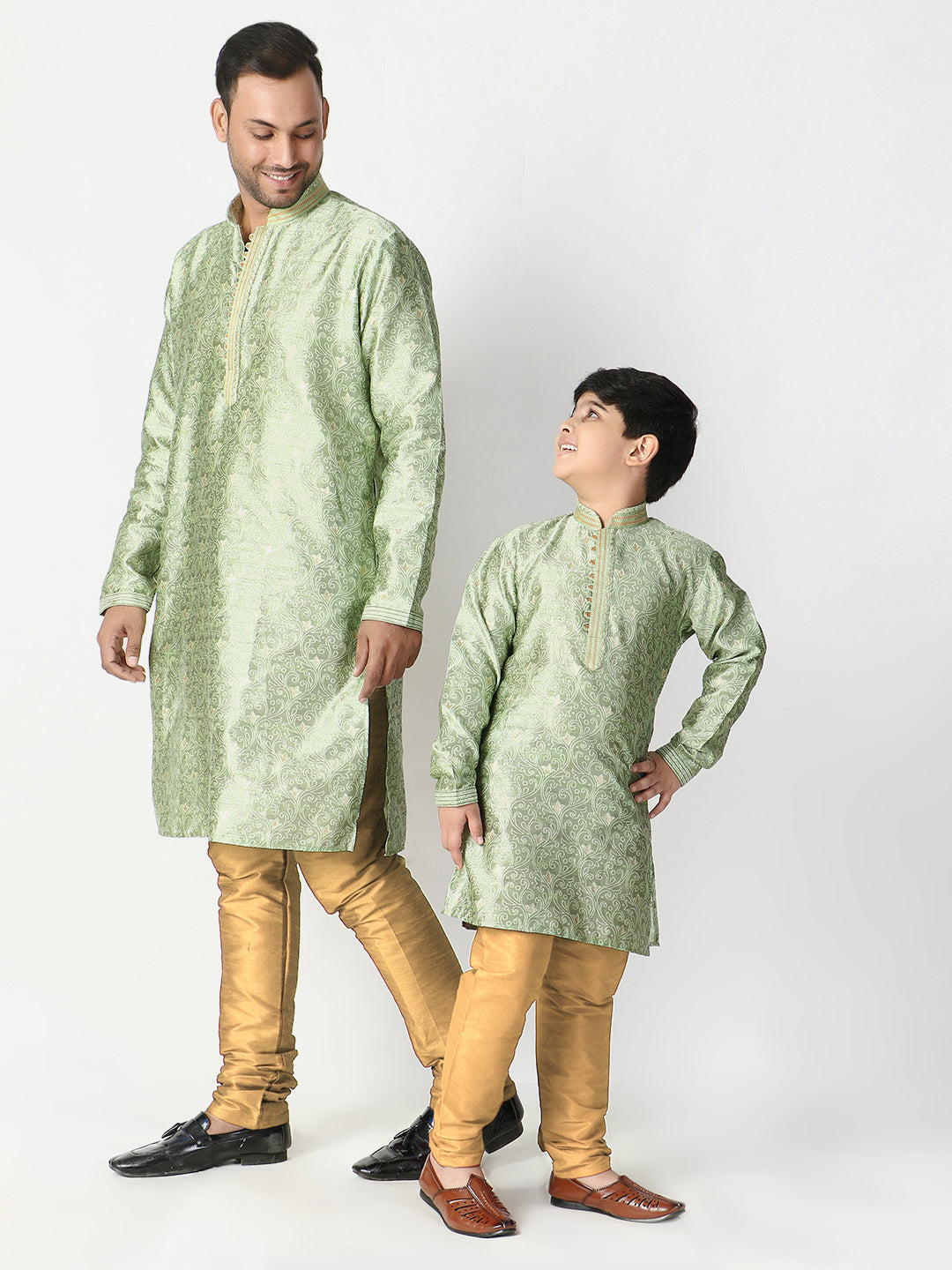 Pro Ethic Father Son Same Dress Kurta Pajama Set Matching Outfit | Silk |  Fon B-115