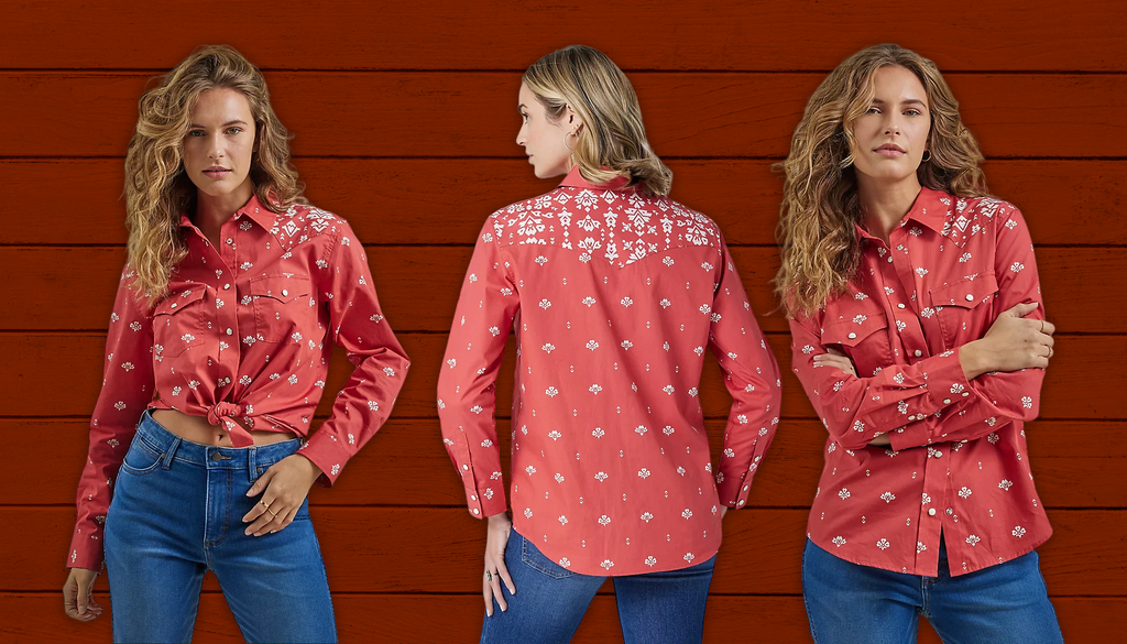 Wrangler Women's Retro Americana Bandana Red Shirt