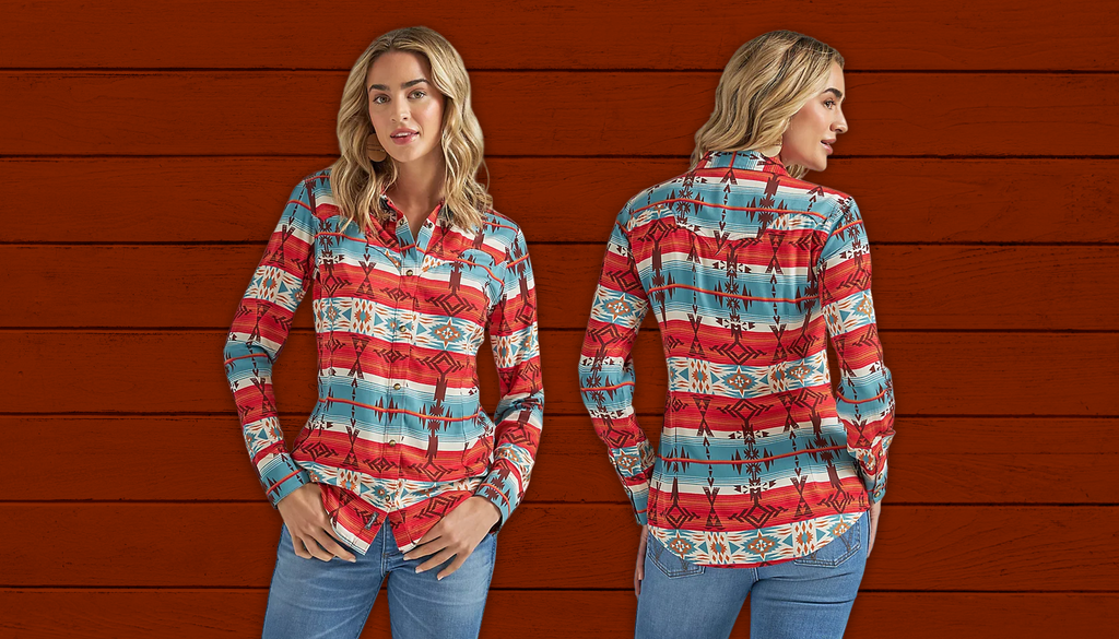 Wrangler Women's Retro Horizontal Geo Snap Shirt