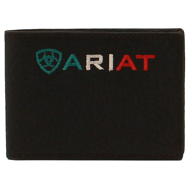 Ariat Mens Mexico Flag Logo Bi-Fold Wallet