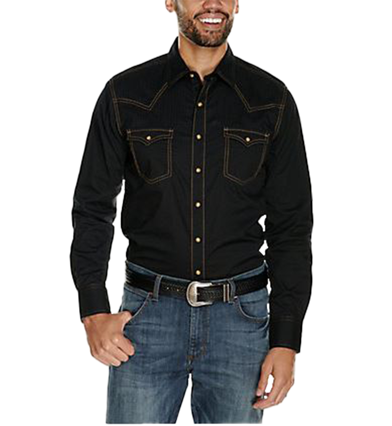 Wrangler Men's Retro Contrast Stitching Western Shirt