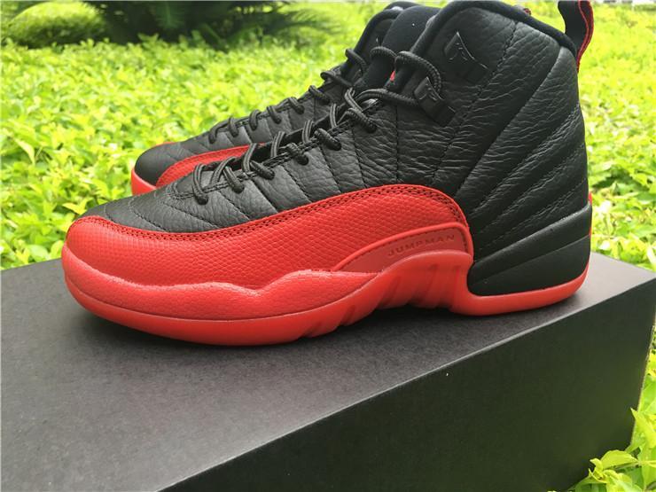 Air Jordan 12 鈥淔lu Game鈥 G S  black/red  Basketball Shoes 36-47