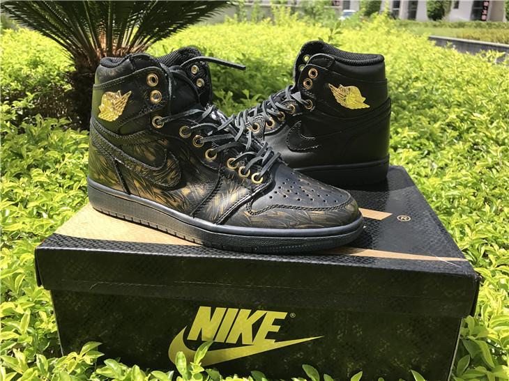 Air Jordan 1  WINGS  black gold Basketball Shoes 40-47