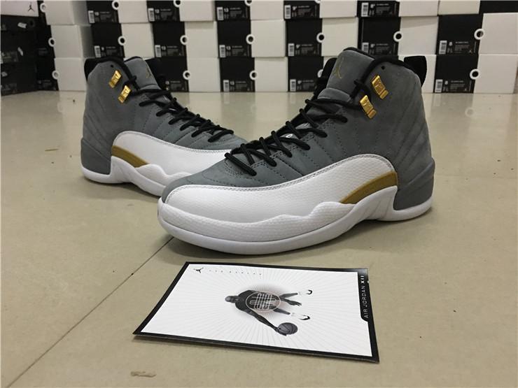 Air Jordan 12 grey/white Basketball Shoes 41--47.