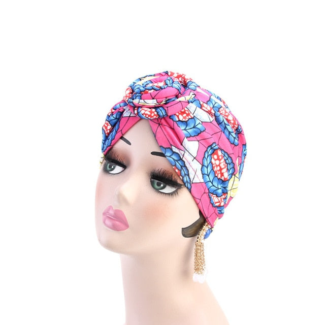 2020 New Fashion Bohemia Cotton Lined Bonnets Women African Vortex knot Pattern Print Fabric Ankara 