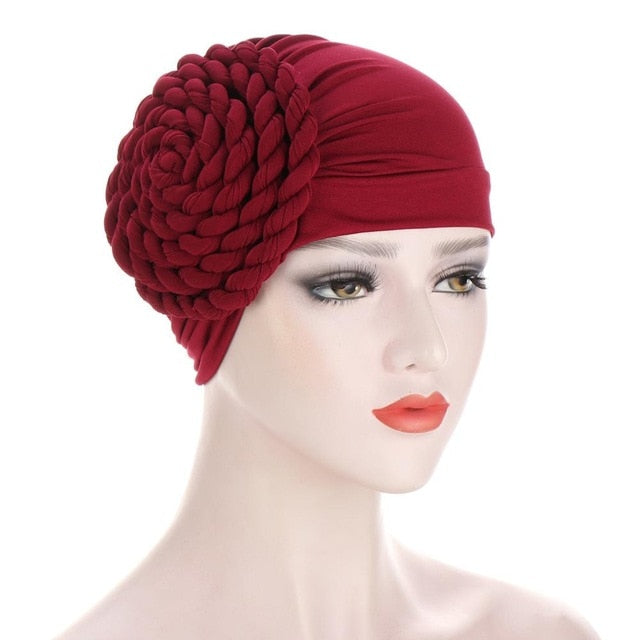 2020 two-color trendy India turban bonnet arab wrap head scarf ready to wear hijab hat muslim headdr