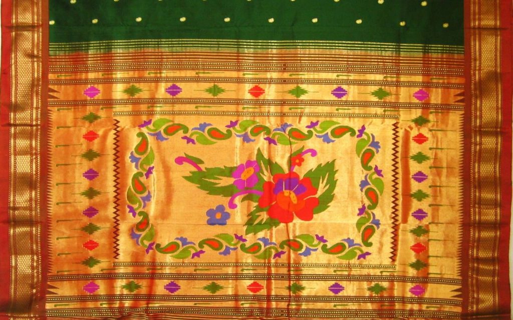 Premium wine paithani saree with peacock border – WEAR COURAGE