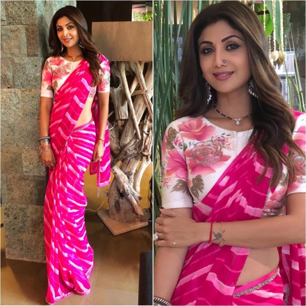 How To Recreate Shilpa Shetty Kundras Modern Saree Dress Look