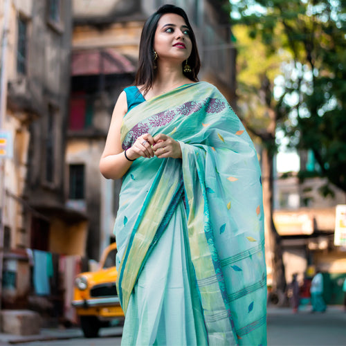 IKKAT DHANSIRI SOFT LINEN SAREE - Jerry