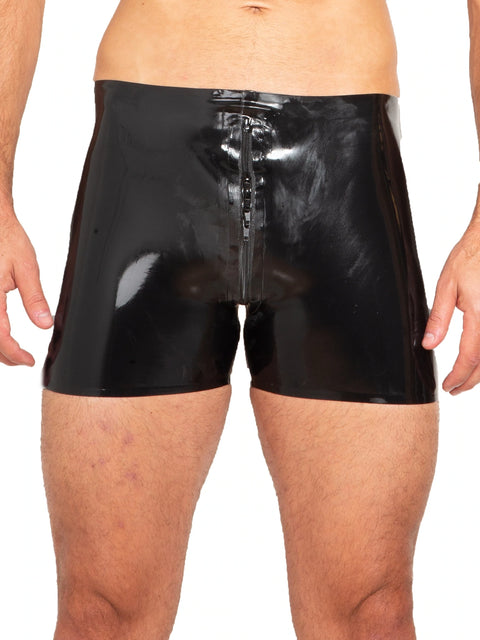 Latex Boxer Shorts With Thru Zip Honour Latex Vanilla Kink 7218