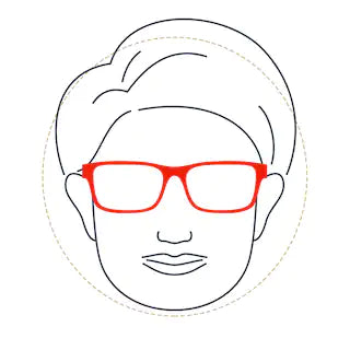 Line graphic of Round Face Shape