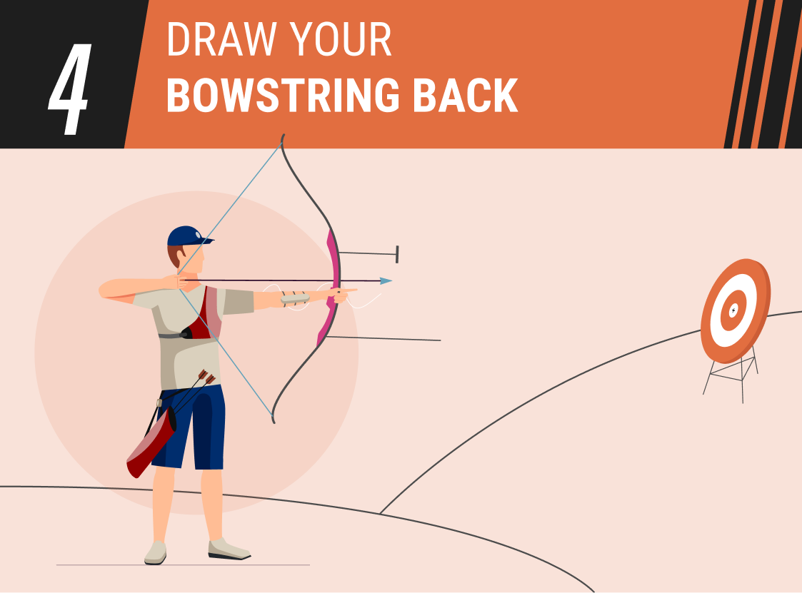 Step 4: Draw bow string back