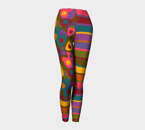 Multicolor Rainbow Striped Pattern Leggings