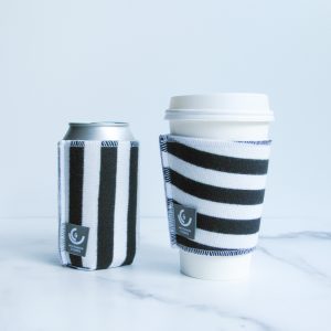 upcycled drinkwear b&w stripe