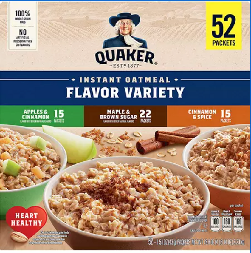Quaker Oatmeal Packet Variety Box - 52ct – Company Coffee Shop Online