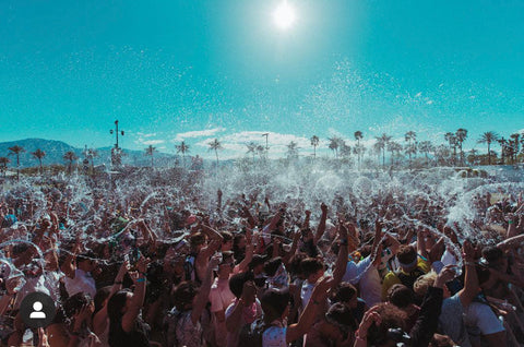 A Large crowd of electronic dance music lovers at Coachella Music Festival 