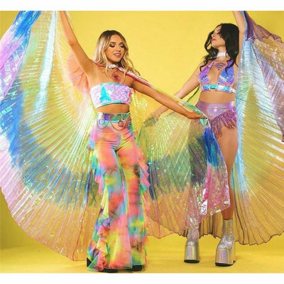Holographic Butterfly Rave Outfit