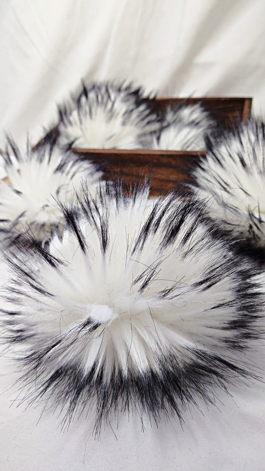 APOLLO Soft Pink Peach Grey Faux Fur Poms – GypsyDreamerCrochet