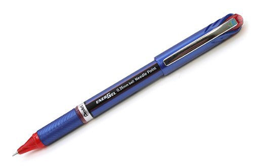 ぺんてる ゲルインキボールペン エナージェル ユーロ 0 35mm ブルー軸 赤インキ Bln23 B オフィスジャパン