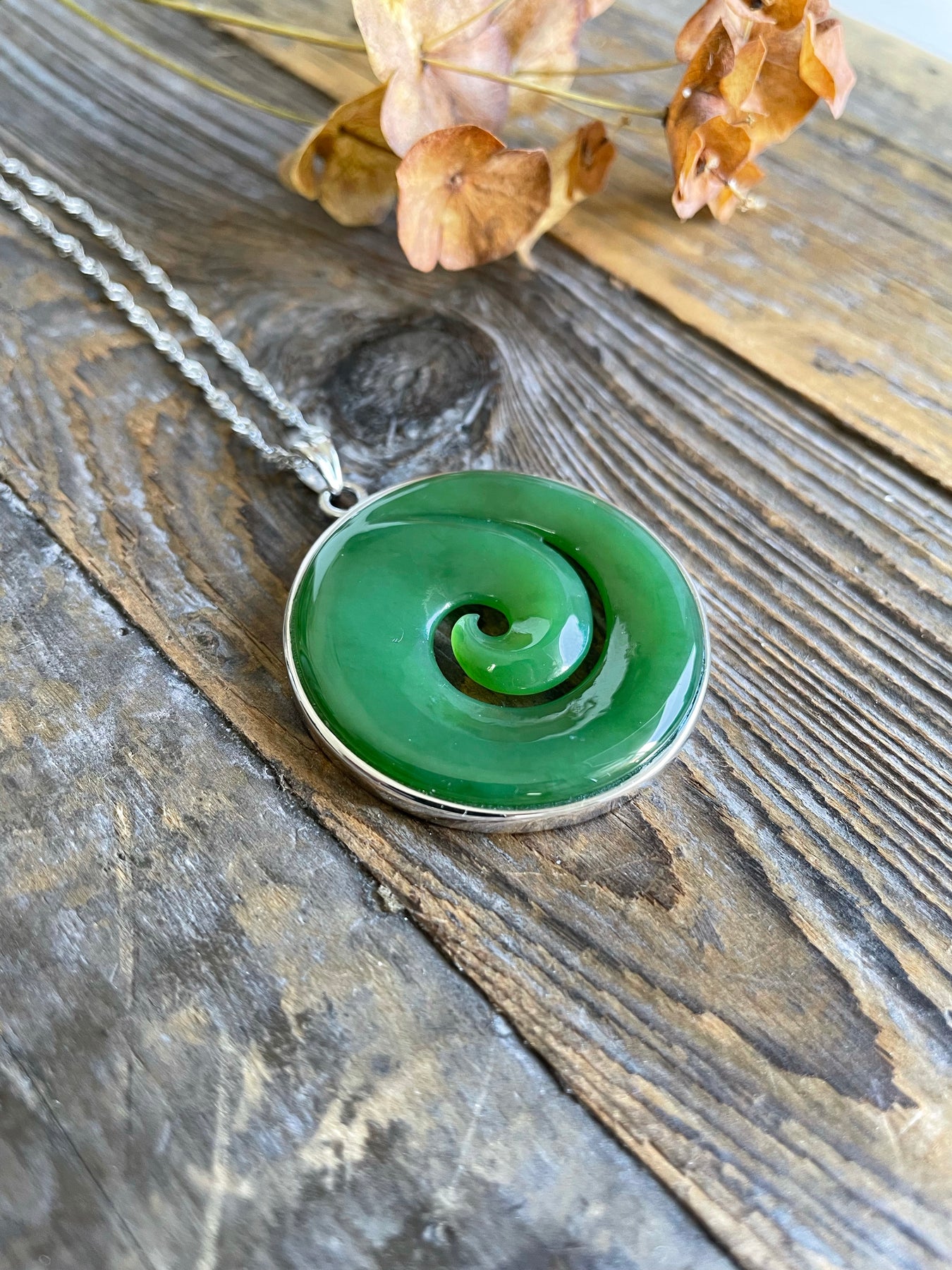 jade spiral pendant