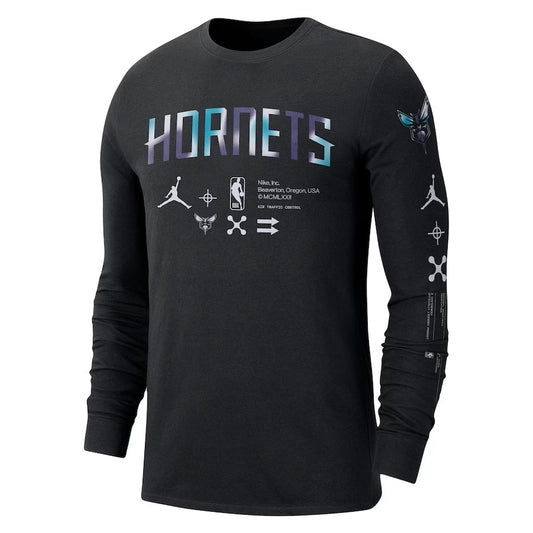 Men's Jordan Brand Black Charlotte Hornets 2022/23 Legend On-Court Practice Performance Long Sleeve T-Shirt Size: 3XL