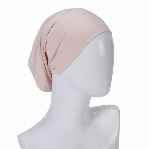 Bonnet tube sous hijab blanc