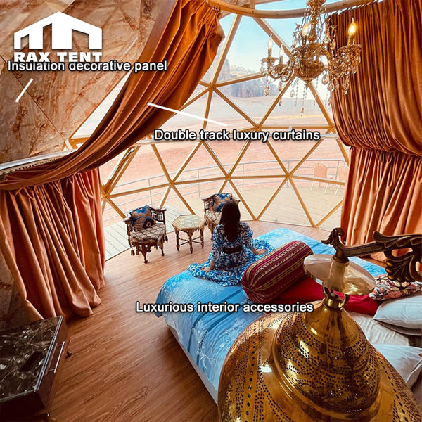 glamping hotel glass dome tent
