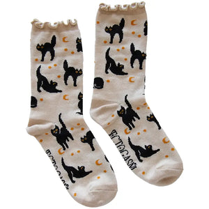 Black Cat Ruffle Socks - Press Shop