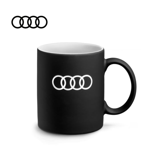 Original Audi Sport Tasse Ringe Emblem Porzellantasse Logo schwarz  3291900500