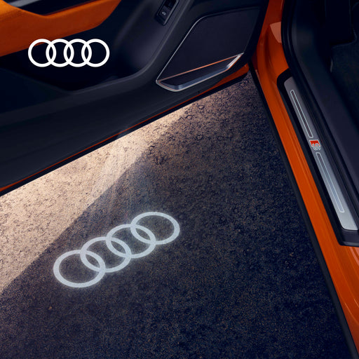 Audi Entry LED light Audi rings with gecko logo — Audi Flagship Store