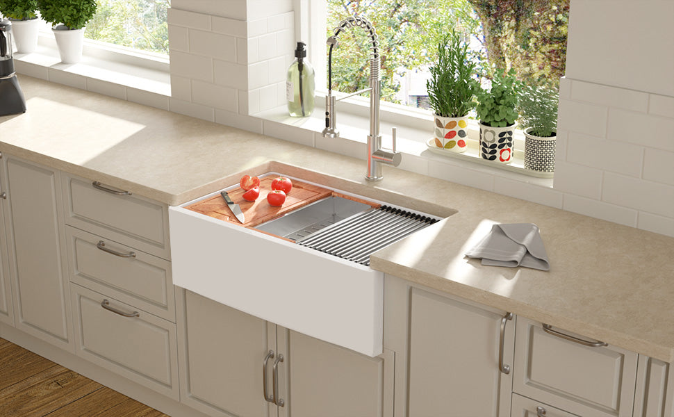 white kitchen sink