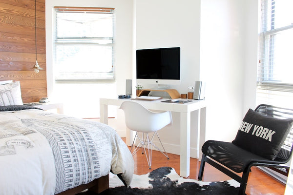 Bedroom desk setup