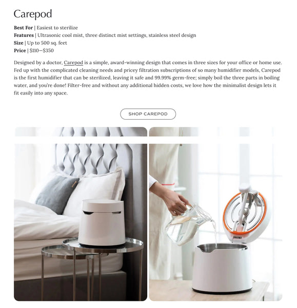 Carepod's press mention in The Good Trade