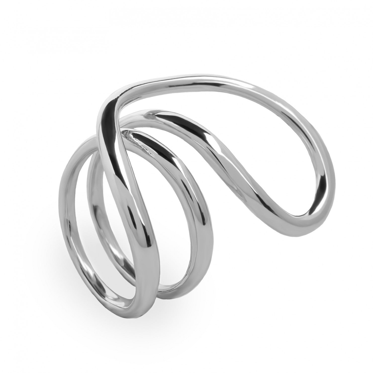 Design rings with circular rails in plain silver