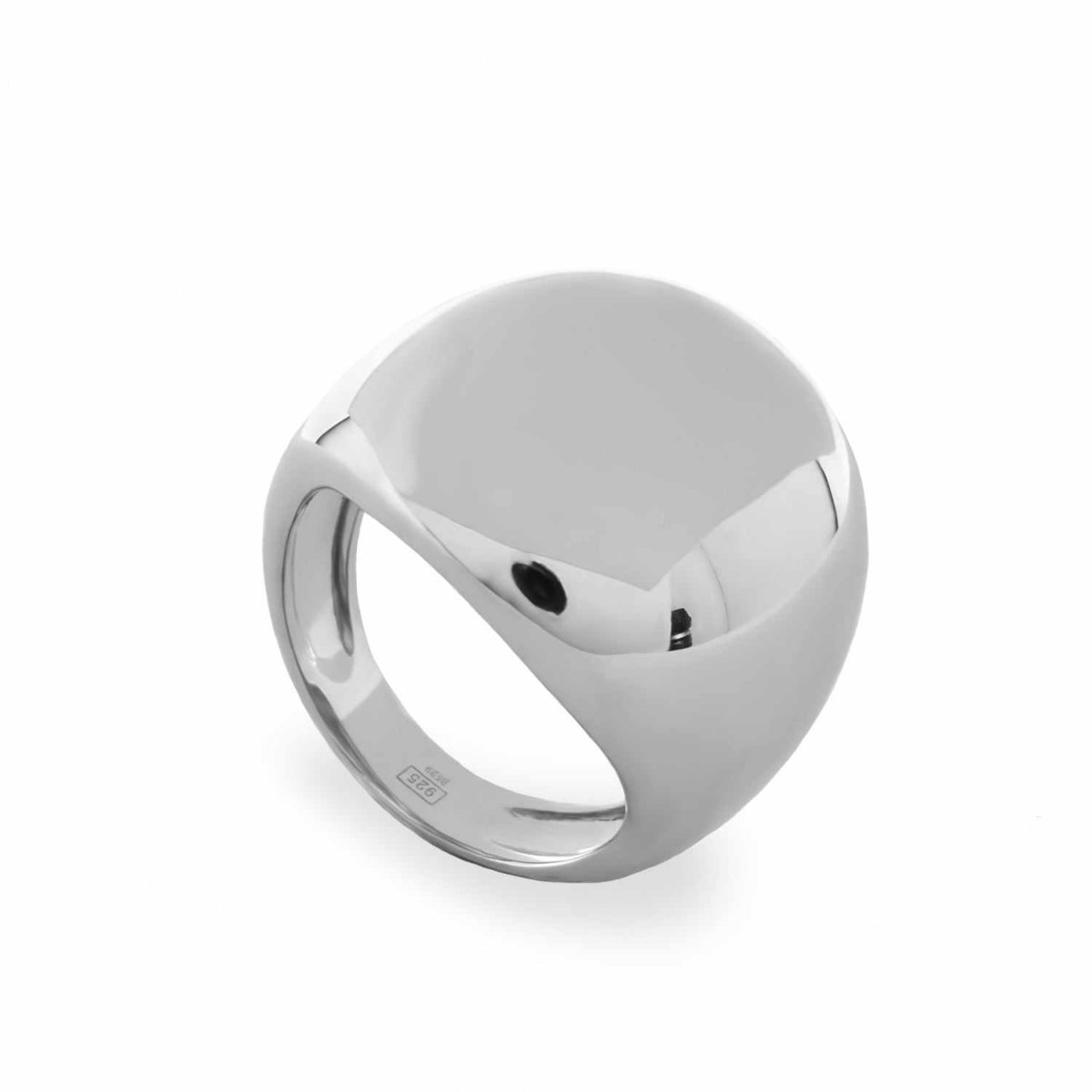 Ring - Large smooth silver rings with round design