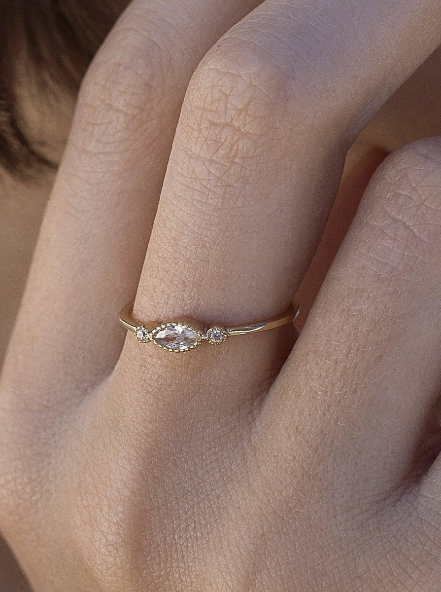 Ring - Thin gold-plated silver rings minimalist design