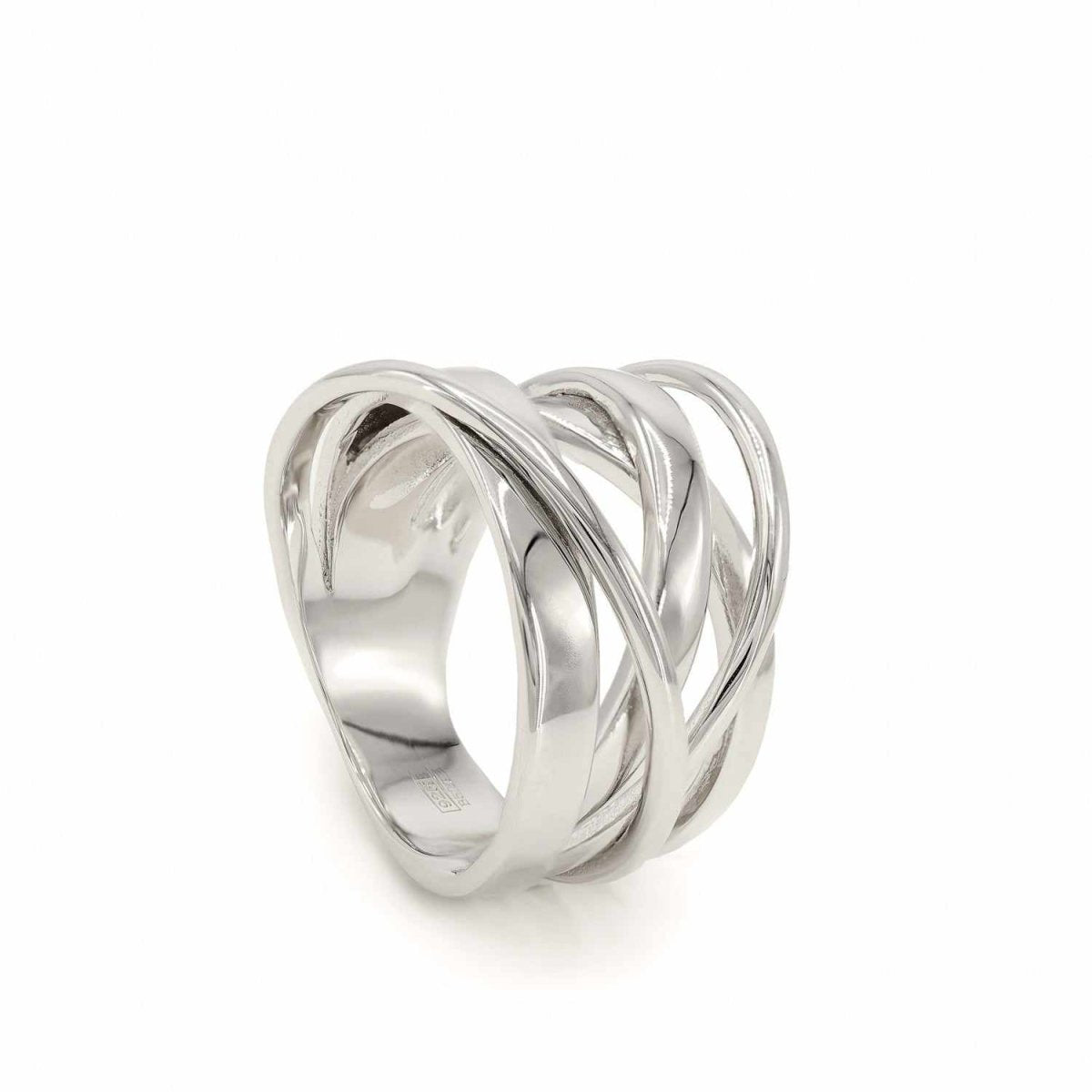 Ring - Large silver irregular interlocking rings